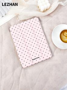 1pc Fashionable & Cute Polka Dot Design Flat Protective Case, Compatible With IPad 10.2", IPad Pro 11" 2021/2020/10th Gen, IPad Mini 4/5/6, Galaxy Tab A8 10.5" 2022, Matepad 10.4"/Tab, With Pencil Slot, Drop Protection, Tablet Stand Cover - Pink - View 3