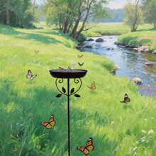 1pc Leaf Bird Bath Tub, Blended With Outdoor Landscape, Suitable For Garden, Yard, Patio, Easy Installation, Convenient Use, Easy To Clean, Suitable For Garden, Yard, Lawn Decor, Ideal For Bird Lovers