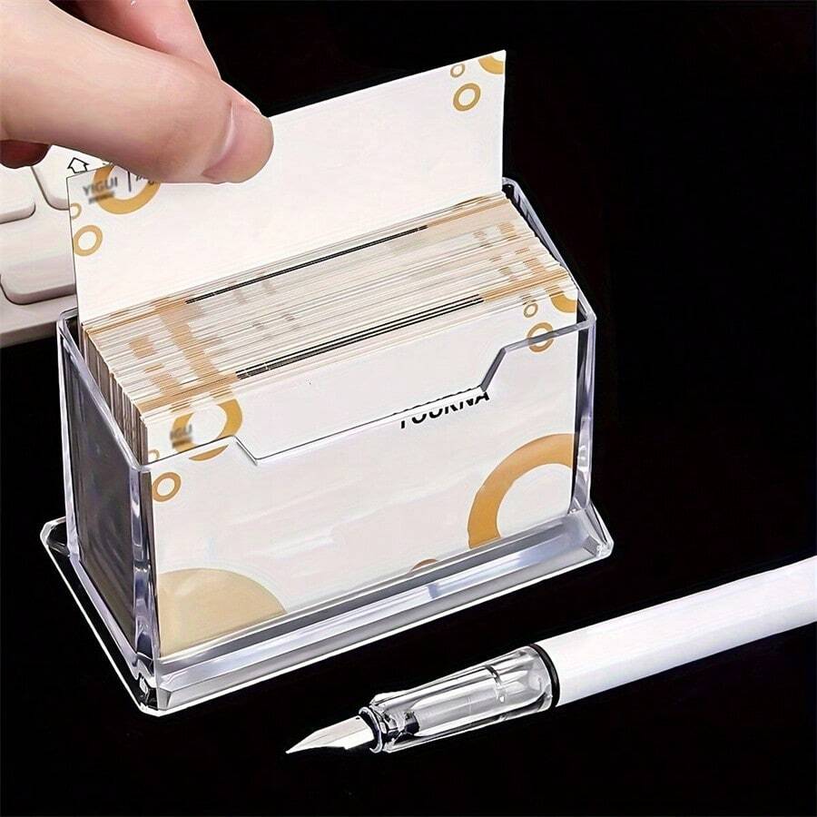 1/3件透明亚克力名片夹 - 彩色 - 查看 1