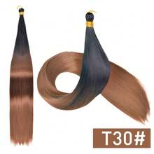 26 英寸直发束钩针编织辫子头发合成直发接发编织头发渐变棕色柔软钩针接发女士直发编织头发，柔软合成束钩针编织辫子发束用于编织