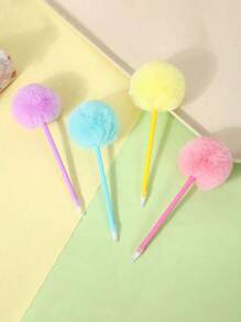 Plastic Hairball Pen Cartoon Cute Student Hand Account Pen Girl Heart School Wedding Gift Pen, Suitab, Back To School, School Supplies, Kawaii Stationery, Colors For School, Stationery, Writing Pens Back To School