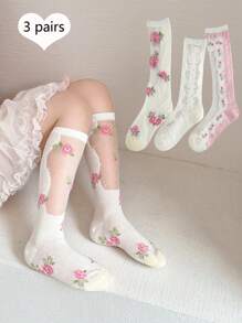 3 Paar einfache, vielseitige, atmungsaktive Anti-Mücken Knöchelsocken, durchsichtige Maschenstrumpfwärmer, süße und niedliche Kinder/Schüler Socken