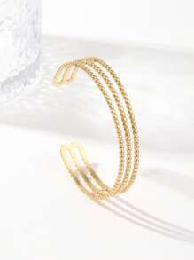 1pc Titanium Steel Fashionable Open Bangle, Suitable For Daily Wear