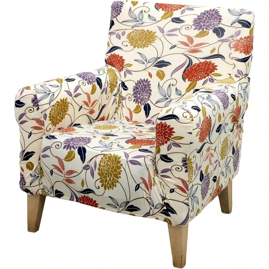 Local Delivery - Banquet Armchair Slipcover Printed Chair Covers With Arms Stretch Club Chair Slipcover Soft Armchair Sofa Covers Anti-Slip Furniture Protector For Dogs Pets Home Living Room Decor, 14 - 50 - 查看 1
