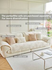 1 Peça Almofada de Sofá Jacquard de Pelúcia da Moda, Almofada de Assento de Sofá Antiderrapante de Fibra de Poliéster Supermacia e Resistente a Arranhões de Animais de Estimação, Lavável em Máquina, Adequada para Todas as Estações, Proteção e Decoração para 1-4 Sofás em Salas de Estar e Quartos