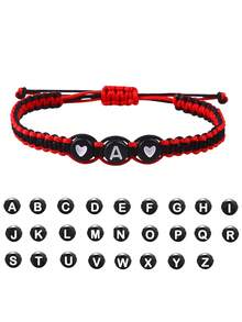 欧美跨境新款手饰品手工编织26字母手链女精致爱心情侣手链母亲节手链送妈妈朋友情侣礼物