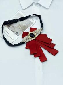 1pc Men's Business Shirt Collar Decor Bow Tie, Groom & Groomsmen Accessory For Wedding Parties