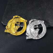 1pc Vintage Exaggerated Crocodile Animal Shaped Brooch, Zinc Alloy Rhinestone Inlaid Clothing Suit Jacket Pin, Suitable For Banquet, Party Wear, Holiday Gift - Crocodile - View 8
