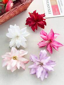 1/2 مجموعة مشابك شعر على شكل زهرة الليلي للنساء، بوهيمي بسيط عصري، من مادة البوليستر، مشابك شعر بتدرج لون زهرة الليلي، مناسبة للاستخدام اليومي، العطلات، تثبيت تسريحة الشعر، ملابس العطلات للمرأة - متعدد الألوان - مشاهدة 2