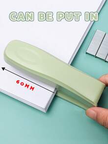 1pc Solid Color Office Stapler, Lightweight & Effortless Stapler, Multi-Function Binding Machine, Durable Stapler For Students,Back To School,School Supplies - Multicolor - View 5