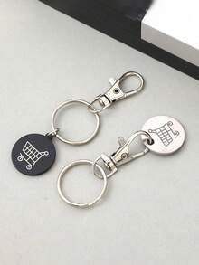 1 件购物车图标钥匙扣、钥匙扣配件、金属钥匙扣、购物车芯片钥匙扣、购物车解锁器男女通用、防摔，适用于解锁超市购物车学校 - 彩色 - 查看 5