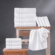 White Bath Towels 4 Pack 27 X 54 Inches 100% Turkish Cotton Soft Lightweight And Highly Absorbent Quick Drying Towels, Premium Quality Perfect For Daily Use - 白色 - 查看 5