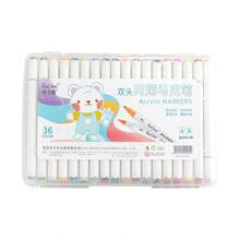 12/24/36/48 Farben Doppelköpfiger, wasserbasierter Acrylmarker Stift Set, schnelltrocknend, weicher Kopf, Student Graffiti Stift, wasserfest, weiß, Wasserfarben Markerstift, Schulbedarf, Schulanfang