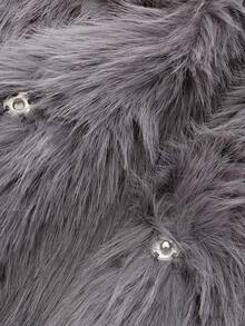 HH 女式仿皮草夹克优雅纯色翻领长袖外套休闲宽松女式冬季超大码淑女时尚街头风夹克