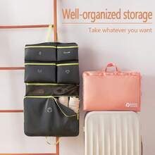 Set Tas Organizer Perjalanan Gantung Lipat 7-in-1, Kantong Penyimpanan Pakaian/Sepatu/Kosmetik Portabel, Kotak Penyimpanan Koper - MultiWarna - View 2