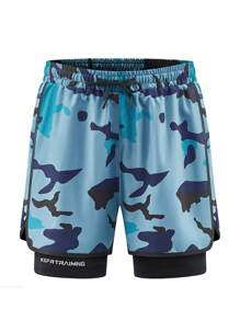 Leichte, einteilige, einfarbige Sport-Shorts, Anti-Beinreiben Doppelschicht Unisex-Paar-Shorts zum Laufen, für den Outdoor-Gym, Lässig