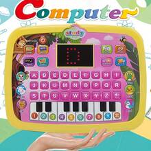 Children's Interactive Learning Tablet With LED Screen - Includes Letters, Numbers, Words, Music And Math, Green/Yellow - Battery-Powered (Battery Not Included) - Ideal Gift For Boys And Girls. - Màu vàng - Xem 1