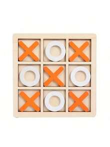 1pc High Quality Wooden 9-Grid XO Tic Tac Toe Board Game, Trains Logic Thinking, Birthday/Christmas/Halloween Gift, Perfect Present