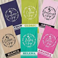 1pc Custom Group Trip 2025 Beach Towels,Personalized Text&Name,Soft Quick-Dry Pool Towel,Vacation Gifts For Traveler,Beach Family Friends Girls Besties Sisters Trip,Pool Party,Vacay Mode, Teens Pool Towel,Back-To-School Gift,Holiday Gift - one-size - View 3