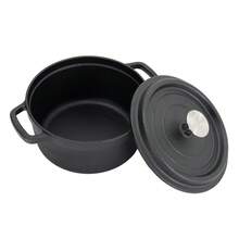 Kitchen Cast Iron Casserole Dish Pot Pan Basting Lid Stew Stock Pot Baking Loaf - 黑色 - 查看 4