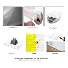 12 paneles decorativos 3D impermeables e ignífugos, adecuados para decoración, hogar, oficina, dormitorio, pasillo, 30 x 30 cm 1,08 m² - Blanco - Ver 5