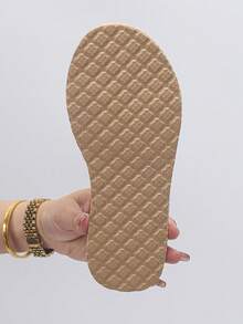 大码女式 36-43 平底凉鞋圆头低跟波西米亚风格平底拖鞋，舒适一脚蹬休闲夏季平底女士凉鞋，粉色 - 粉紅色-布面細紋 - 查看 7