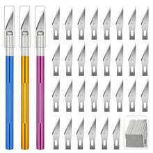QIANCHUAN 3 PCS Exacto Knife, Hobby Knife, Craft Knives With 30 PCS Spare Exacto Knife Blades(#11),Profession Craft Knifes For Crafts, Arts, Modeling, Scrapbooking, Stencil By XEKIGU, AK0103