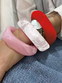 1pc Asymmetrical Semi-Transparent Acrylic Fashion Bracelet, With Unique Design Suitable For Niche Fashion Matching - Bracelet - View 11