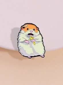 1pc Light-Colored Enamel Badge With English Letters, Interesting Book & Cross Shaped Alloy Brooch Pin, Suitable For Men & Women Daily Wear - Letter - View 6