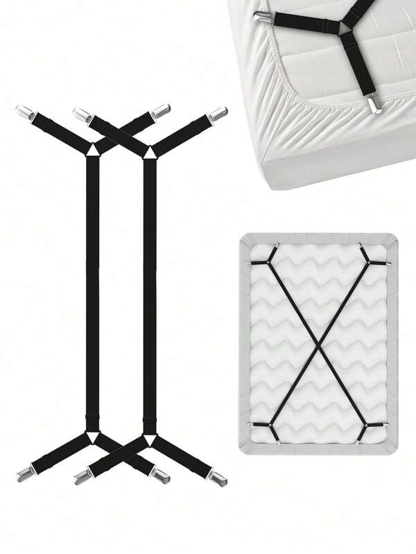 2 piezas Pañuelos para sábanas AdjustableElastic, sujetadores de soporte para sábana de colchón de alta resistencia para uso doméstico