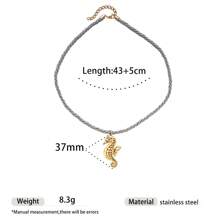 1pc Fashion Minimalist Vacation Style Colorful String Woven Stainless Steel Shell, Starfish, Sun, Heart, Flower Pendant Necklace, Suitable For Women Casual/Holiday Wear