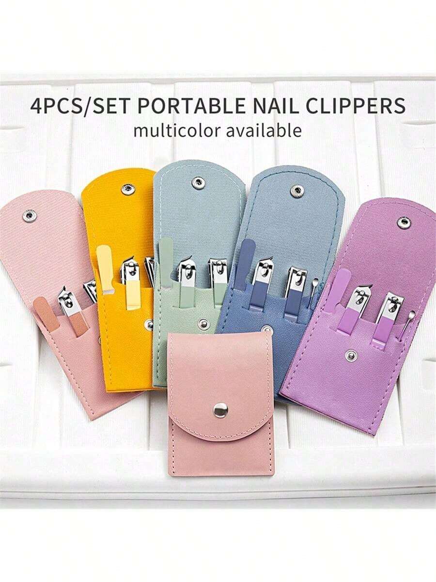 4-Piece Stainless Steel Manicure Set Include Nail Clipper And Portable Nail File, Professional Grooming Tool Kit For Travel Or Home Use