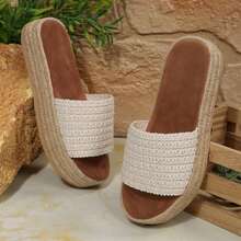Sandals For Women Lightweight Bohemia Wedge Slide Beach Summer Casual - Màu be - Xem 1