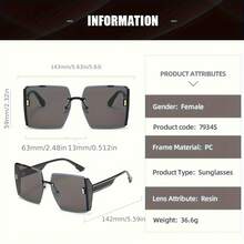 Retro Square Glasses, Popular Large Frame Glasses, Polarized Glasses Suitable For Women - Đường viền màu be chuyển màu - Xem 5
