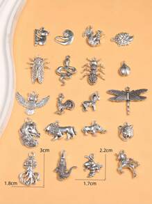 8pcs Cute Animal Shaped Zinc Alloy Pendants, DIY Jewelry Making For Necklace, Bracelet, Gift