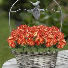 2 Pcs Artificial Geranium Flowers For Outdoors Silk Geraniums Flowers Outdoor Orange Geranium Bush Faux Flowers Geraniums For Outdoor Decor Indoor Garden Patio Grave Cemetary Table Centerpiece - Orange - View 6