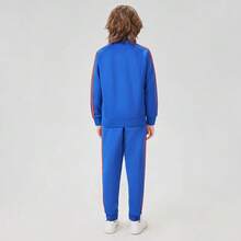 Adidas 青少年男孩经典三条纹宽松休闲夹克运动外套