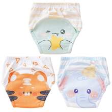 5pcs/Pack Baby Washable Potty Training Pants With Printed Patterns, Reusable Baby Underwear For Toilet Training, Suitable For Newborn, Toddler Boys And Girls