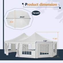 20x20 FT Party Tent With 2 Storage Bags & Removable Sidewalls, Outdoor Canopy Gazebo For Carport Camping Garden Wedding BBQ Commercial - 29 x 21 FT - View 2