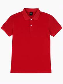 Men's Polo Shirt Comfortable Outdoor Sports - Golf Style Tennis Summer Regular Fit Embroidery - 紅色 - 查看 1
