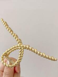 1 件女士发夹简约优雅金属夹大号发夹后脑勺新款盘发发夹头饰发夹发夹发夹，学校用品秋冬发饰女士度假装女士 - 金色 - 查看 5