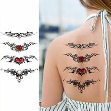 Set de 8 láminas de tatuajes temporales sexys de flores, mariposas realistas a color para mujer, para cintura, espalda baja, vientre, embarazo, arte corporal y maquillaje. - Multicolor - Ver 3