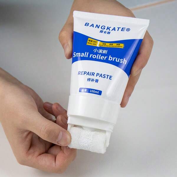 Wall Repair Putty/Filler With Roller Brush Head - For Repairing Wall Scratches, Stains, Graffiti, Discoloration