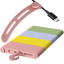 1/3/5pcs Random Color, Creative Silicone Cable Ties Cord Organizer, Multi-Function Fastening Strap For Earphone, Charging Cable, Data Line