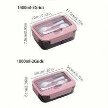 1pc, Fresh-Keeping Leak-Proof Double-Layer Lunch Box, Large Capacity, Microwave Friendly, Portable Meal Box For Work Or School, Nutritional Sub-Packaging, Goodbye Fast Food - Multicolor - View 6