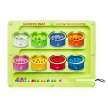 Un juguete tablero con laberinto de conteo de imanes de colores que desarrolla la motricidad fina y el control del lápiz, un juguete educativo Montessori con laberinto magnético de colores y números, un regalo ideal para niños