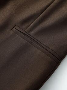 Blazer de manga larga con bolsillo y botones delanteros de color liso para oficina