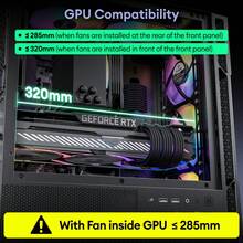 Micro ATX Case, 4 * 120mm ARGB Non-PWM Case Fans Pre-Installed, MATX PC Case, Temper Glass Side Panel, With Type-C, Black, Cypress 3 ARGB - 彩色 - 查看 7