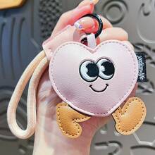 皮革奢华创意散步心形情侣钥匙扣精致小包饰女士背包装饰汽车配件 - 彩色 - 查看 7