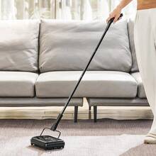 Carpet Sweeper, 7.87 In Sweeping Paths, Floor Sweeper Manual Non Electric, 300 Ml Dustbin Capacity With Comb For Home Office Rugs Hardwood Surfaces Wood Floors Laminate, Cleans Dust Pet Hair - Black - View 7